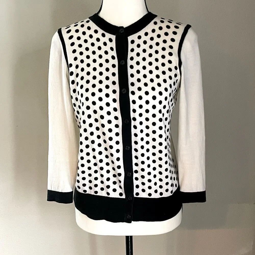 NWOT! Ann Taylor LOFT Black and Cream Cardigan. Size Small.